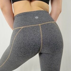 UEC Athleta Grey Contrast Stitching Crop Leggings SZ XS